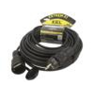 Prodlužovací síťový kabel Zásuvky: 1 guma černá 3x1,5mm2 25m