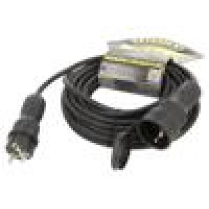 Prodlužovací síťový kabel Zásuvky: 1 guma černá 3x1,5mm2 10m