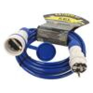 Prodlužovací síťový kabel Zásuvky: 1 PUR modrá 3x1,5mm2 5m