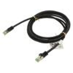 Patch cord S/FTP Cat 8.1 lanko Cu LSZH černá 3m 26AWG