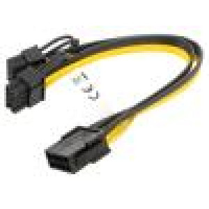 Kabel: napájecí PCIe 8 pin vidlice,PCIe 8pin zásuvka x2 0,23m
