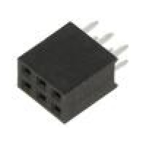 Zásuvka kolíkové zásuvka 2,54mm PIN: 6 THT na PCB pocínovaný