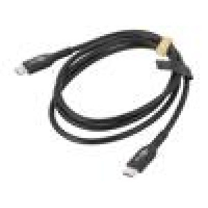 Kabel USB 2.0 USB C vidlice,z obou stran 1m černá 480Mbps