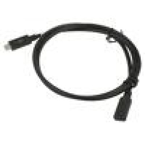 Kabel USB 3.2 USB C zásuvka,USB C vidlice niklovaný 1m černá