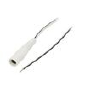 Kabel 2x0,35mm2 vodiče,DC 5,5/2,1 zásuvka přímý bílá 0,5m