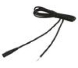 Cable wires,DC 5,5/2,1 socket straight 0.75mm2 black 2m