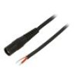 Cable wires,DC 5,5/2,1 socket straight 1mm2 black 5m