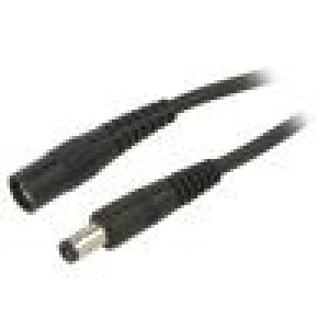 Kabel 1x1mm2 DC 5,5/2,5 zástrčka,DC 5,5/2,5 zásuvka přímý