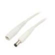 Cable DC 5,5/2,1 plug,DC 5,5/2,1 socket straight 1mm2 white