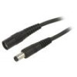 Cable DC 5,5/2,5 plug,DC 5,5/2,5 socket straight 1mm2 black
