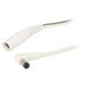 Kabel 2x0,5mm2 DC 5,5/2,1 zástrčka,DC 5,5/2,1 zásuvka úhlový