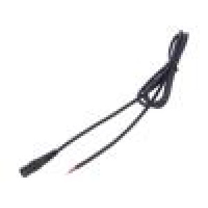 Kabel 1x1mm2 vodiče,DC 5,5/2,1 zásuvka přímý černá 1,5m