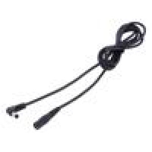 Kabel 1x1mm2 DC 5,5/2,1 zástrčka,DC 5,5/2,1 zásuvka úhlový