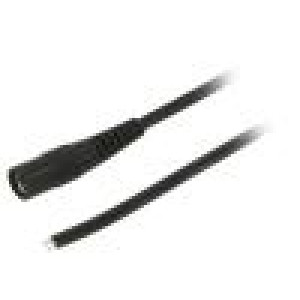 Kabel 2x0,5mm2 vodiče,DC 5,5/2,1 zásuvka přímý černá 5m