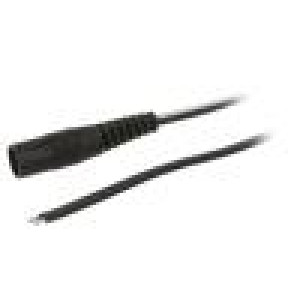 Kabel 2x0,5mm2 vodiče,DC 5,5/2,1 zásuvka přímý černá 3m