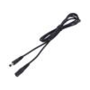 Cable DC 5,5/2,5 plug,DC 5,5/2,5 socket straight 1mm2 black