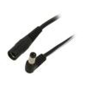 Kabel 2x0,5mm2 DC 5,5/2,1 zástrčka,DC 5,5/2,1 zásuvka úhlový