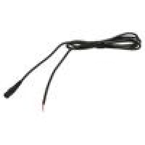 Kabel 2x0,5mm2 vodiče,DC 5,5/2,1 zásuvka přímý černá 2m