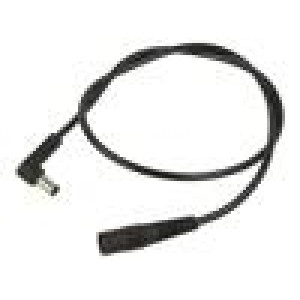 Kabel 1x0,5mm2 DC 5,5/2,1 zástrčka,DC 5,5/2,1 zásuvka úhlový