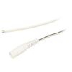 Kabel 2x0,5mm2 vodiče,DC 5,5/2,1 zásuvka přímý bílá 3m