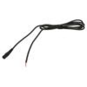 Kabel 1x0,75mm2 vodiče,DC 5,5/2,1 zásuvka přímý černá 5m