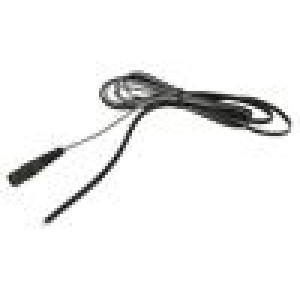 Cable wires,DC 5,5/2,1 socket straight 0.5mm2 black 1.5m