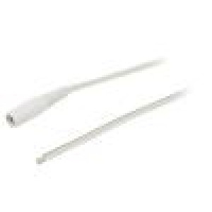 Cable wires,DC 5,5/2,1 socket straight 0.5mm2 white 5m
