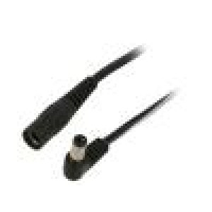 Kabel 2x0,5mm2 DC 5,5/2,1 zástrčka,DC 5,5/2,1 zásuvka úhlový