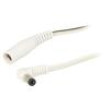 Cable DC 5,5/2,5 plug,DC 5,5/2,5 socket angled 0.5mm2 white