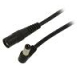 Cable DC 5,5/2,1 plug,DC 5,5/2,1 socket angled 0.5mm2 black