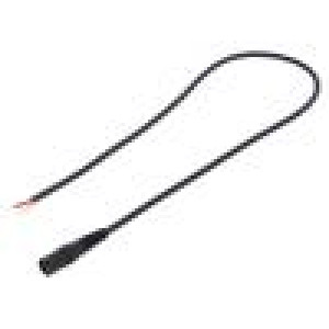 Cable wires,DC 5,5/2,1 socket straight 1mm2 black 0.5m