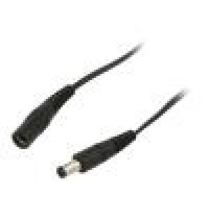 Cable DC 5,5/2,1 plug,DC 5,5/2,1 socket straight 0.5mm2 3m