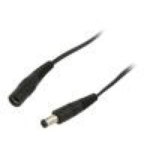 Kabel 2x0,5mm2 DC 5,5/2,1 zástrčka,DC 5,5/2,1 zásuvka přímý