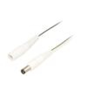 Kabel 2x0,5mm2 DC 5,5/2,5 zástrčka,DC 5,5/2,5 zásuvka přímý