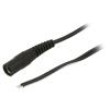 Cable wires,DC 5,5/2,1 socket straight 0.5mm2 black 0.5m