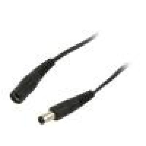 Cable DC 5,5/2,1 plug,DC 5,5/2,5 plug straight 0.5mm2 black