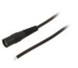 Cable wires,DC 5,5/2,1 socket straight 0.35mm2 black 1.5m