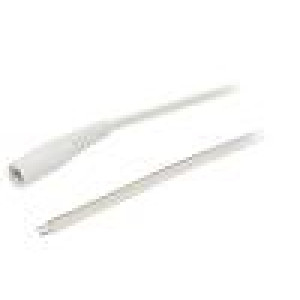 Kabel 2x0,35mm2 vodiče,DC 5,5/2,1 zásuvka přímý bílá 1,5m