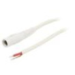 Cable wires,DC 5,5/2,1 socket straight 1mm2 white 3m