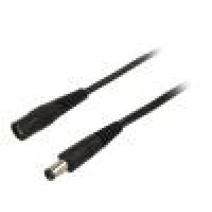 Cable DC 5,5/2,5 plug,DC 5,5/2,5 socket straight 0.5mm2 5m