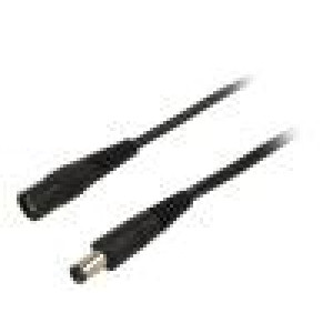 Kabel 2x0,5mm2 DC 5,5/2,5 zástrčka,DC 5,5/2,5 zásuvka přímý