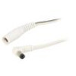 Cable DC 5,5/2,1 socket,DC 5,5/2,5 plug angled 0.5mm2 white