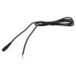 Kabel 2x0,5mm2 vodiče,DC 5,5/2,1 zásuvka přímý černá 1,5m