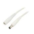 Cable DC 5,5/2,5 plug,DC 5,5/2,5 socket straight 1mm2 white
