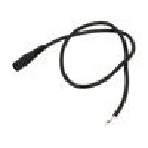 Kabel 2x0,5mm2 vodiče,DC 5,5/2,1 zásuvka přímý černá 0,5m