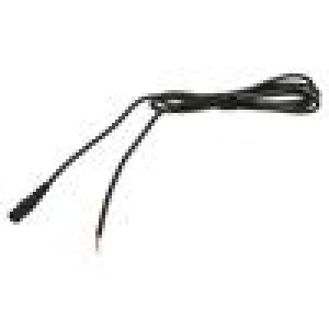 Kabel 2x0,5mm2 vodiče,DC 5,5/2,1 zásuvka přímý černá 3m