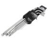 Wrenches set hex key,spherical 9pcs.