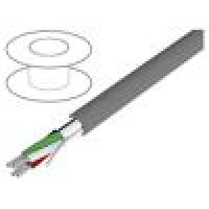 Wire Alpha Essential C&C 4x18AWG shielded,Al-PET foil PVC