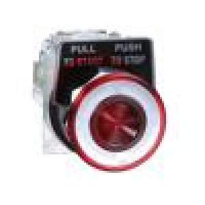 Switch: push-button 30mm Stabl.pos: 2 SPDT red/white IP66