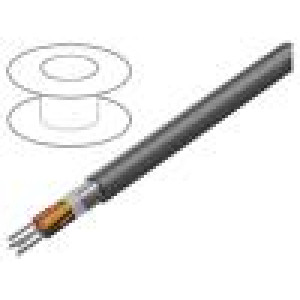 Wire EcoCable Mini 4x28AWG Al-PET foil MPPE dark grey 300V